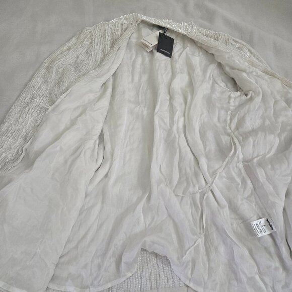 NEW Retrofete Gabrielle Sequin Robe Mini Dress size L Clear White NWT - Picture 14 of 15